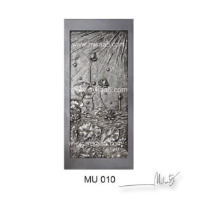 Lotus Mural made out of Composite wood metallic finish