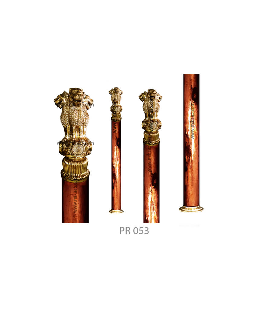 beautifully crafted home decor pillar showcasing the national emblem